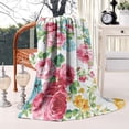 thumbnail image 2 of Pioneer Flower Floral Print Pattern Blanket,Comfortable Soft Flannel Throw Blanket,All Season,Warm Lightweight Blankets for Sofa Bed Couch Living Room Chair,40"x50", 2 of 4