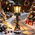 thumbnail image 4 of Christmas Outdoor Solar Lights, Solar Christmas Yard Decorations, Resin Courtyard Lamppost Lantern With Woodland Animal Figurines Multicolor LED Light 14.9 in for Pathway Porch Garden, 4 of 9