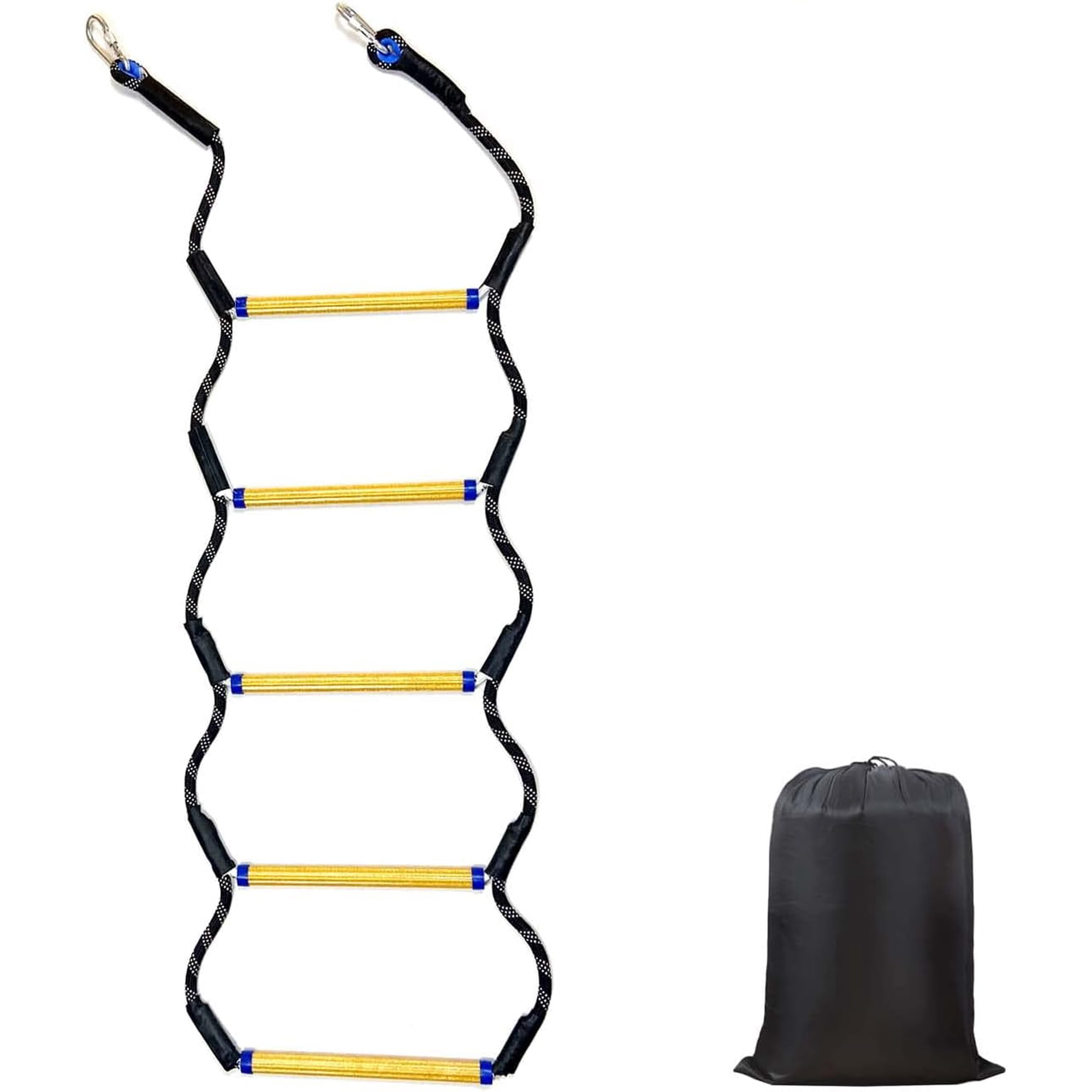 Boat Rope Ladder, 5 Step Heavy Duty 400Lbs Strength Rope Ladder for Inflatable Boat, Fishing Boat, Kayak, Motorboat, Canoeing,