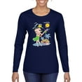 thumbnail image 1 of Wild Bobby, Betty Boop Island Girl Paradise Betty Boop Womens Long Sleeve T-Shirt, Navy, XX-Large, 1 of 5