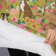 thumbnail image 3 of Oversized Wearable Blanket Hoodie,Cute Boxer Dog and Flowers Florals Sherpa Blanket Hoodie with Super Pockets,Super Warm Fuzzy Pullover for Women & Men, 3 of 6