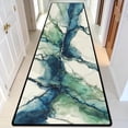 thumbnail image 6 of Teal Blue Green Marble Vein Hallway Runner Rug, 60x18 Inches Modern Abstract Watercolor Long Floor Mat, Non-Slip Washable Luxury Art Rug for Entryway Kitchen, 6 of 9