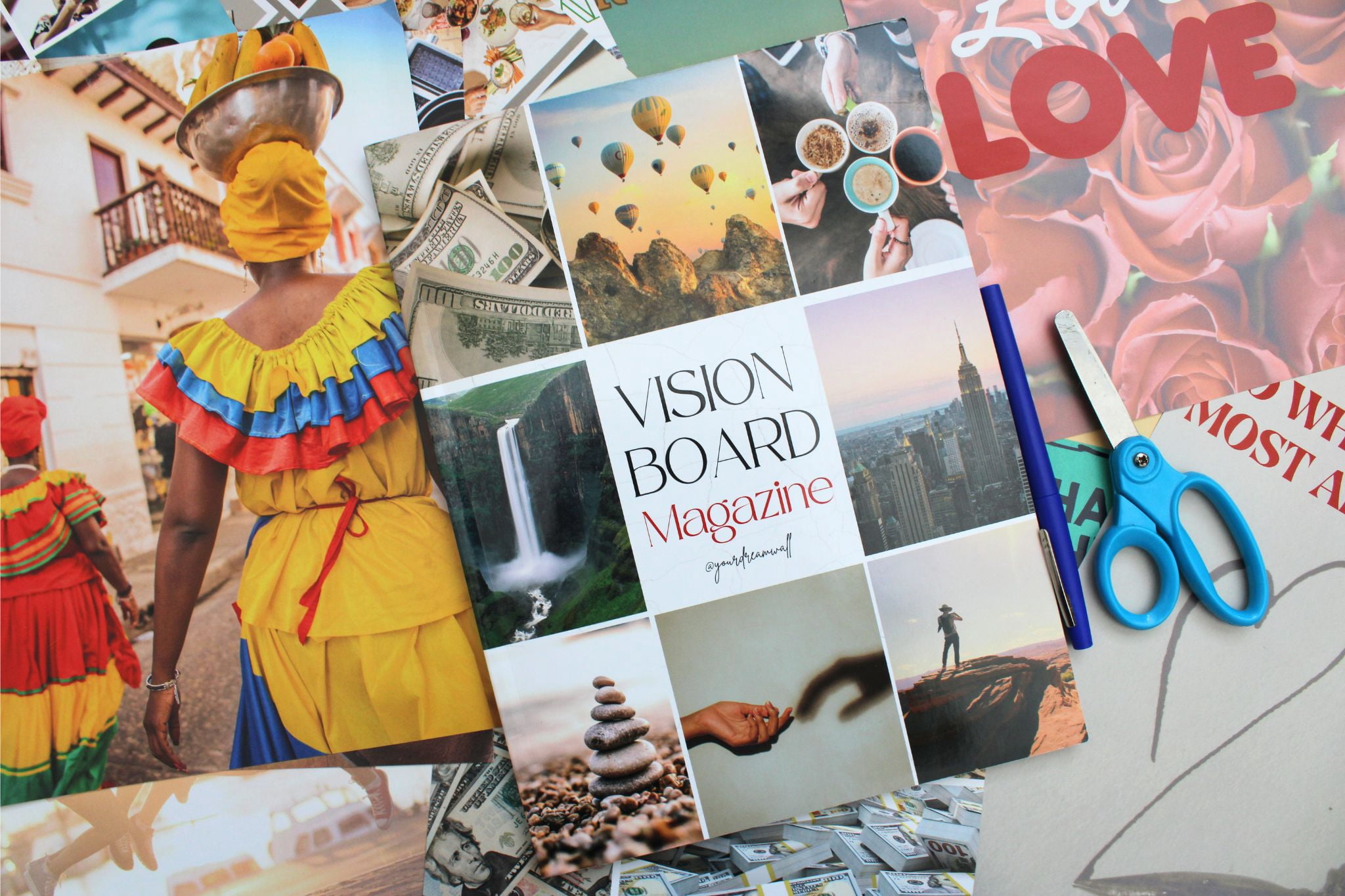 DIY Vision Board Magazine, Cut and Paste Inspiration with 500+ Images, Affirmations and Motivation