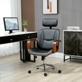 thumbnail image 2 of HOMCOM Office Chair, Swivel Desk Chair with Adjustable Height, Black, 2 of 10