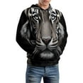 thumbnail image 5 of Black And White Tiger Portrait Men's Women Vintage 3D Hooded Sweatshirt - All-Season Loose Fit Streetwear, 5 of 6