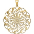 thumbnail image 4 of 14K Yellow Gold And White Rhodium Meridian Swirl Pendant (50 X 40) Made In United States d3350, 4 of 5