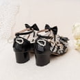 thumbnail image 3 of SACFOF Women's Kawaii Shoes Cross Strap Pumps Cute Ankle Strap Mary Jane Shoes Wedding Lace Mid Chunky Heel Pumps, 3 of 6