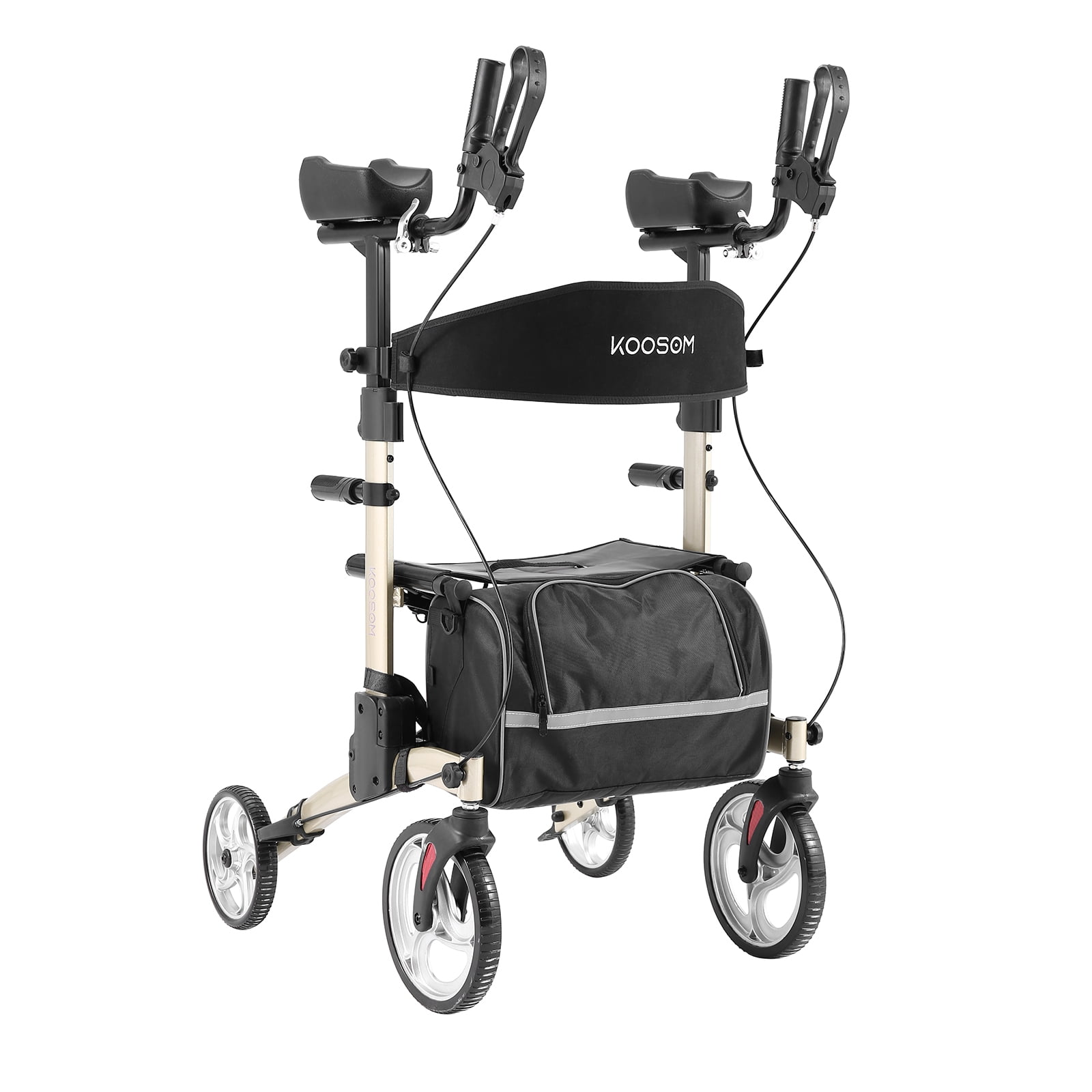 Lightweight Upright Rollator Walker with Armrest 18''Seat 10”Front