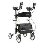 Lightweight Upright Rollator Walker with Armrest 18''Seat 10”Front Wheels Supportd 300lbs
