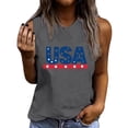 thumbnail image 2 of Xdegoge Patriotic USA Stars and Stripes Letter Print Tank Top for Women Sleeveless Crewneck Classic Casual Shirt For Independence Day 4th of July Daily Tees Tops, 2 of 5