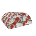 thumbnail image 1 of Floral Foot Rest, Sketchy Hand Drawn Repeating Poppies Pattern Leafy Strokes Pattern, Non-Slip Backing Adjustable Ergonomic Memory Foam Leg Support for Office, Vermillion and Dark Taupe, by Ambesonne, 1 of 5