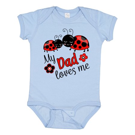 

Inktastic My Dad Loves Me with Cute Ladybugs Gift Baby Boy or Baby Girl Bodysuit