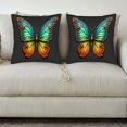 thumbnail image 3 of Set of 2 18x18in Throw Pillow Covers with vibrant butterfly design featuring wings and intricate - like patterns perfect for couch bed or car, 3 of 8