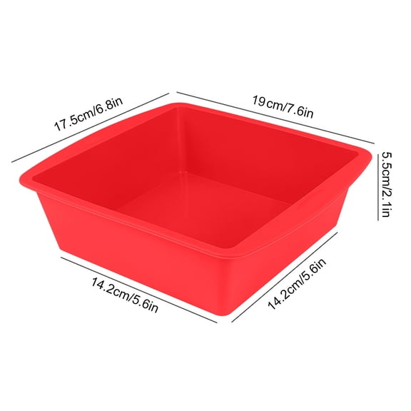 Rkxzt Bread And Toast,Food Grade Silicone Chiffon Cake Pan 7.5x6.9x2.2 Inch Non-Stick Baking Mold,Bento Boxes|Silica Gel,Red