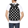 thumbnail image 4 of Fotbe Black and White Polka Dot Mochila para Hombre y Mujer - Tela Oxford 600D Resistente - Mochila Impermeable de Gran Capacidad para Escuela, Viajes y Senderismo, 4 of 6