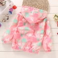 thumbnail image 3 of LYMAYTER Girls Hooded Jacket for Kids Baby Printed Long Sleeve Punching Jacket Toddler Spring Fall Casual Windbreakers 3-8 Years, 3 of 10