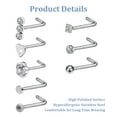 thumbnail image 5 of Designice 8 Pcs Nose Rings L Shaped Nose Studs Flower 20G Nose Screws Set Women Nose Piercing Jewelry, 5 of 11