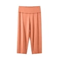 thumbnail image 2 of Samdudou Womens Capri Pants High Waisted Cropped Trousers Wide Band Flowy Lounge Bottoms Casual Athletic Yoga Activewear Stretchy Workout Daily Wear for Gym Training, 2 of 5