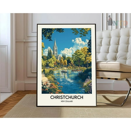 Christchurch Print, Christchurch Poster, Christchurchchristchurch Travel, Christchurch Art Print, Christchurch New Zealand Print Wall Art, Modern Wall Decor, 8x12 UNFRAMED