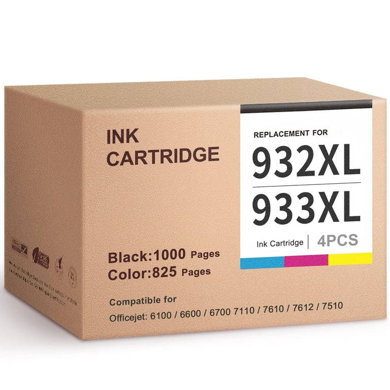 BUNTONER 932XL 933XL Ink Cartridges, Combo Pack for HP OfficeJet