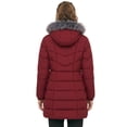 thumbnail image 6 of Wantdo Women's Long Coat Insulated Winter Jacket Waterproof Outerwear Coat with Hood Wine Red XL, 6 of 7
