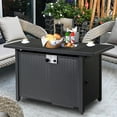 thumbnail image 3 of SEGMART 43'' Propane Fire Pit, 50,000 BTU Auto-Ignition Gas Fire Pit Table, Outdoor Fire Tables with Waterproof Cover, Lid and Tempered Glass Wind Guard for Outside, Garden, Backyard, 3 of 9