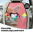 thumbnail image 3 of Kdxio Cool Cat Pink Sunglasses Print 2 Pack Car Kick Mat Seat Cover Back Protector Mat with Pockets for Organizer Backseat Protector and Storage Anti Kick Pad for Vehicles, 3 of 6