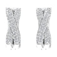 thumbnail image 2 of 1/4 Carat Pave Set Round Diamond Hoop Earrings in 14K White Gold (I1-I2 Clarity), 2 of 3
