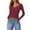 Wine, variant on VEKDONE Womens Long Sleeve Henley Shirts Ribbed Knit Button Slim Fitted Tee Tops Solid Color Crew Neck Basic Blouses Casual Crop Work Shirt