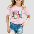 thumbnail image 2 of Little Kid Children Fashion Casual Print Round Neck Loose Short Sleeve T Shirt Top Kids Sports Shirt Mega64 Toddlers Long Sleeve Thin Long Tee Shirts Plain T Shirts Kids Girls 3-4 Years Pink, 2 of 4