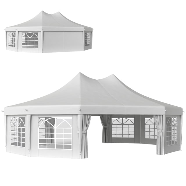 Outsunny 21' x 29' High Peak Decagonal Event Party Tent for Parties