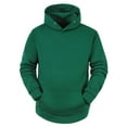 thumbnail image 1 of Sudadera con capucha con forro de felpa para hombre Sudaderas con capucha de manga larga sólida con bolsillo Verde S, 1 of 6