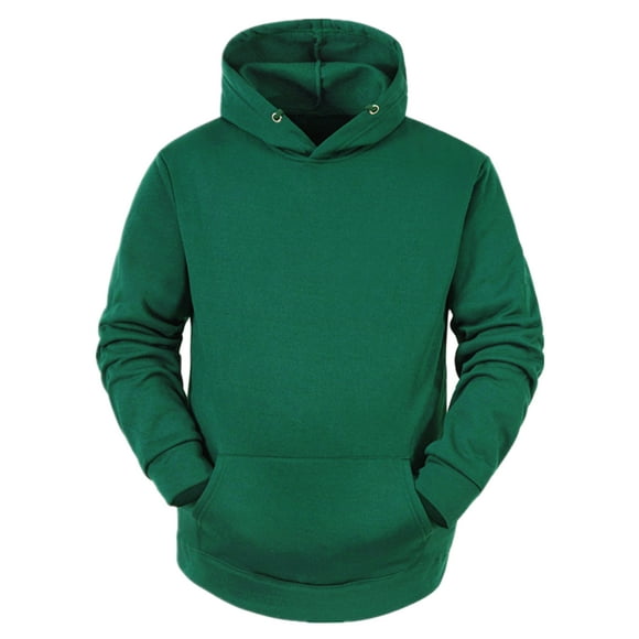 Sudadera con capucha con forro de felpa para hombre Sudaderas con capucha de manga larga sólida con bolsillo Verde S