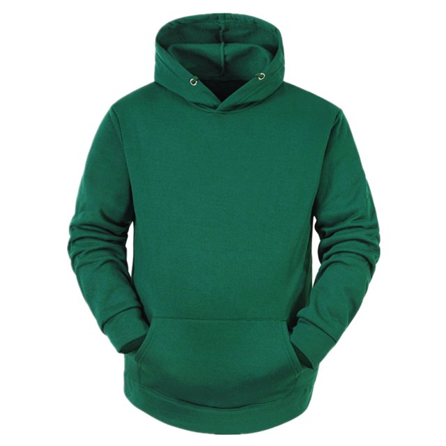 Sudadera con capucha con forro de felpa para hombre Sudaderas con capucha de manga larga sólida con bolsillo Verde S
