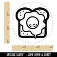 thumbnail image 2 of Delicious Eggs on Toast Bread Self-Inking Rubber Stamp Ink Stamper - Black Ink - Small 3/4 Inch, 2 of 7