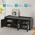 thumbnail image 4 of Vixzen Three Door Shoe Bench with Storage,Multifunctional Resin Storage Bench,Shoe Storage Bench for Entryway,Living Room, Bedroom（Black 46.85 * 17.32 * 17.91）, 4 of 14