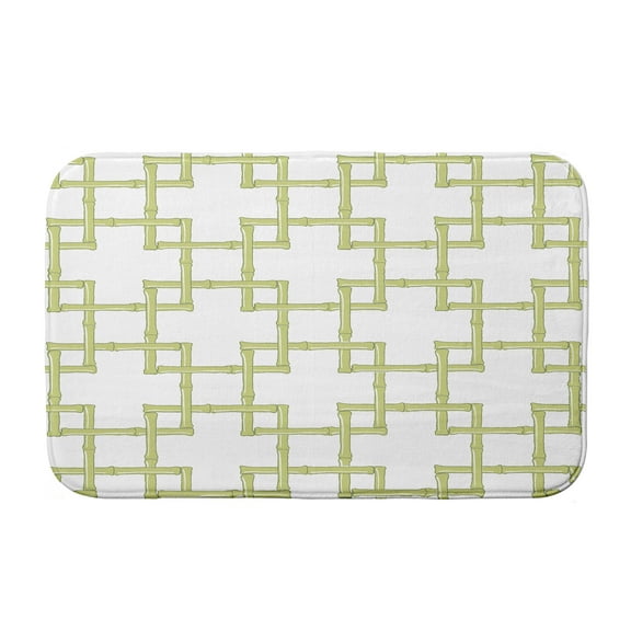 Simply Daisy 24" x 17" Plush Microfiber Green Bamboo Bath Mat