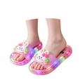 thumbnail image 3 of Toddler Kids Light Up Slide Sandals Soft LED Flashing Slippers Casual Summer Shoes for Boys Girls Indoor Outdoor Pink Size 7-8 Years, 3 of 5