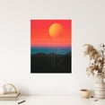 thumbnail image 4 of Sunset Modern Digital Abstract Mountain Landscape Colour Gradient Painting Unframed Wall Art Print Poster Home Decor Premium, 4 of 5