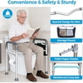 thumbnail image 2 of Raised Toilet Seat with Handles  Elevated Toilet Seat Riser for Seniors with Adjustable Height &; Toilet  Rails with Storage Bag for Elderly  Disabled Fit Any Toilet (Grey), 2 of 7
