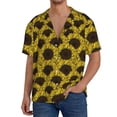 thumbnail image 3 of Honeii 's Sunflowers 3 for men's short-sleeved button-up collared shirt featuring a pocket, perfect for beach vacations, and travel adventures., 3 of 5