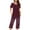 Wine, variant on yievot Womens Capri Pajama Sets Loungewear Short Sleeve Top with Capri Pants Soft Pjs 2 Piece Sleepwear Lounge Sets