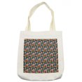 thumbnail image 1 of Floral Tote Bag, Graphical Doodle Style Burgeoning Flowers Drawn by Hand, Cloth Linen Reusable Bag for Shopping Books Beach and More, 16.5" X 14", Cream, by Ambesonne, 1 of 2