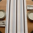 thumbnail image 5 of Khaki Grey Striped Table Runner, Farmhouse Stripes Modern Abstract Art Washable Cotton Linen Table Runners 48 Inches Long, Dresser Scarf Runner for Nightstand/Coffee/End Tables 13''x48'', 5 of 9