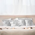 thumbnail image 7 of Ambesonne Art Throw Pillow Cover 4 Pack, Floral Astrology Aquarius, 16", Black White, 7 of 7