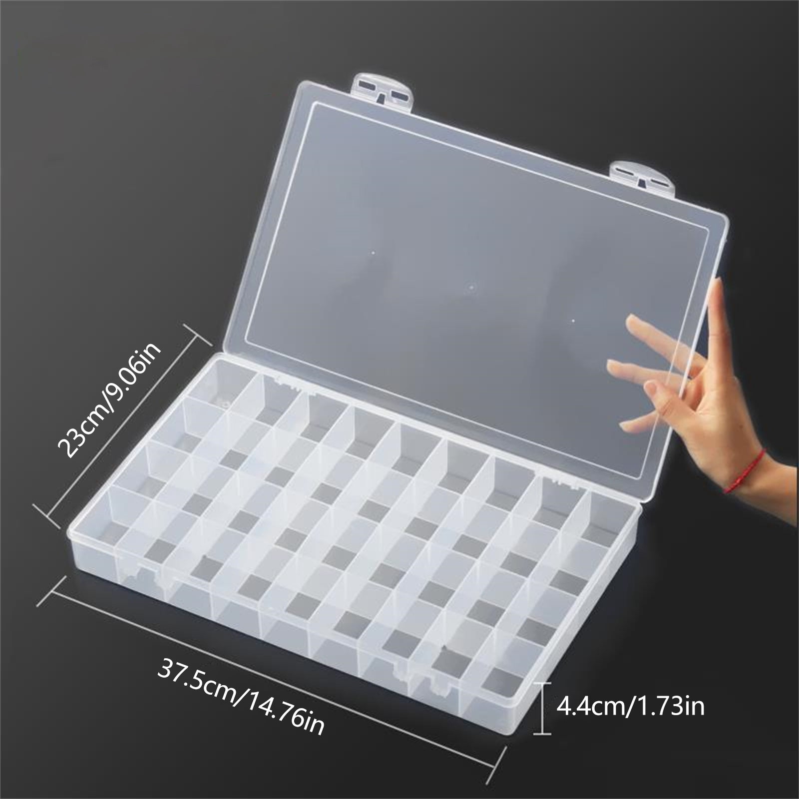 24 36 48 Grids Paint Organiser Case Jewelry Storage Box Clear Plastic Storage Case for Jewelry Beads Painting Craft