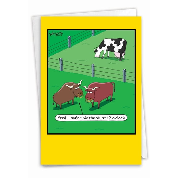 NobleWorks Funny Birthday Greeting Card with 5 x 7 Inch Envelope (1 Card) Bday Major Sideboob C2455BDG