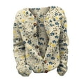 thumbnail image 4 of Kaondbfi Cardigan for Women, Open Front Cardigans Cute Flower Print Sweaters Crew Neck Button Down Trendy Fall Tops Coat Womens Winter Coat, 4 of 4