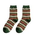 thumbnail image 1 of Dyfzdhu Women Green Series Autumn Winter Socks Mid Tube Thickened Wool Socks Diamond Plaid Thermal Socks, 1 of 4