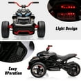 thumbnail image 5 of Yesfashion 12V 3 Wheeler Ride on ATV Electric Motorcycle, Battery Powered Electric Vehicle w/LED Lights, High & Low Speed, Horn, Music, USB, Treaded Tires, Ride on Car, 5 of 9